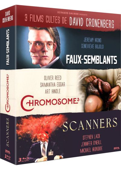 3 films cultes de David Cronenberg : Scanners + Chromosome 3 + Faux semblants - Blu-ray